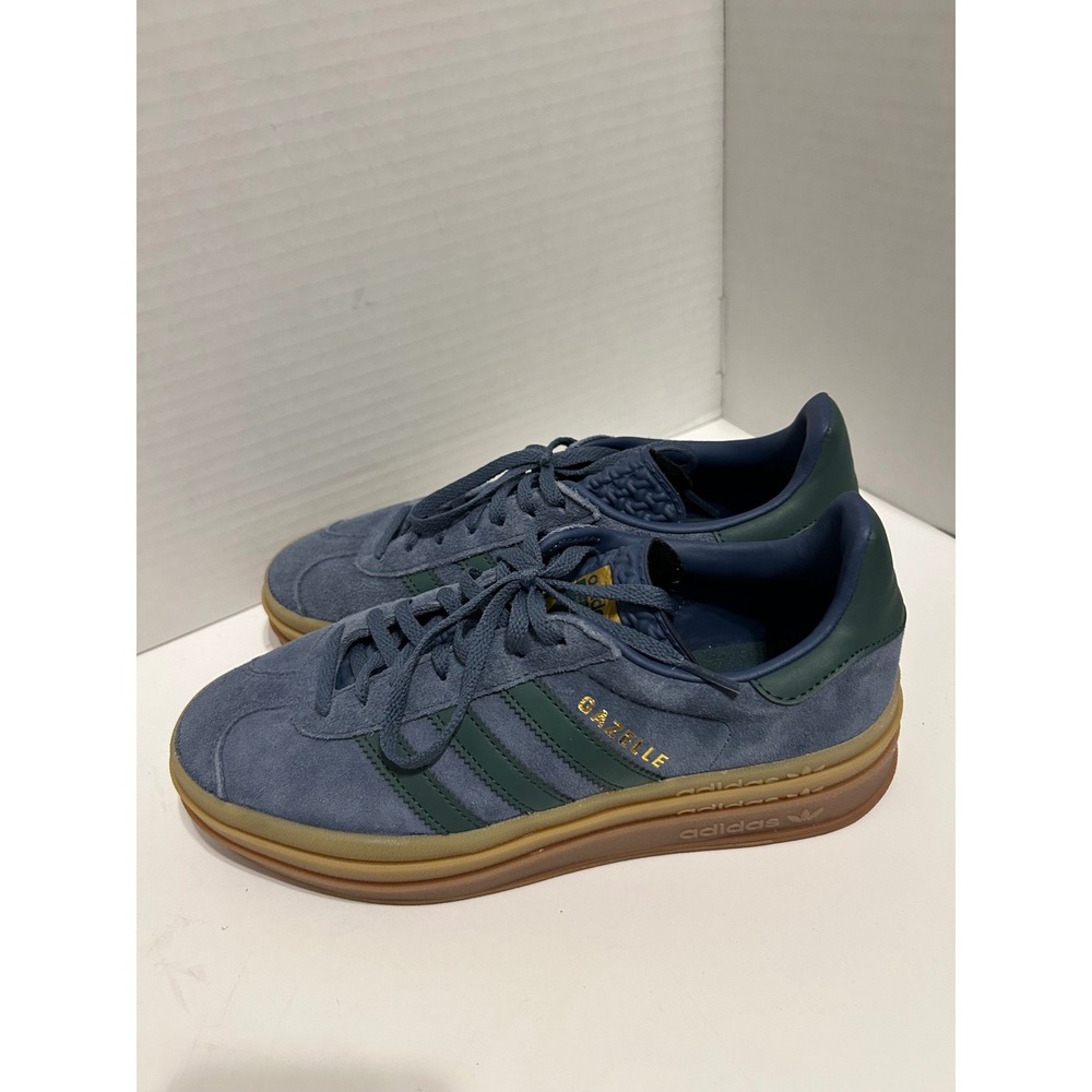Adidas Gazelle Bold Crew Blue Collegiate Green Gum Platform Sneakers ID6990 8.5